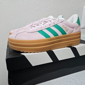 Adidas VL Court Bold Clear Pink Court Green Size 7 Womens Platform Sneaker NEW